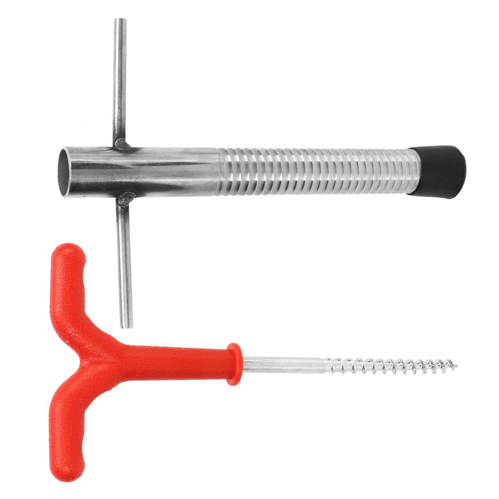 Ice Peg Drill Threaded Stainless Steel Multi Functional Ice Fishing Stake Nail Auger for Tent Shelter