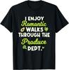 Romantic Walks Produce Department Lover Funny Vegetable Graphic Tee Soft Casual Shopping T-Shirt