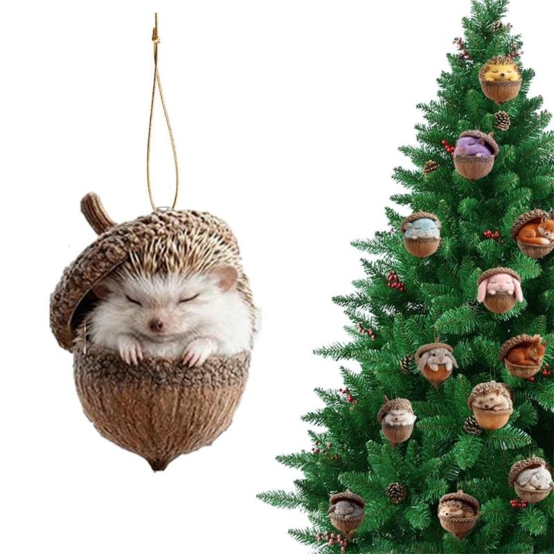 Acrylic Animal Ornaments Glossy Finish and Lightweighted for Christmas Tree Decors Festival Atmosphere Family Gatherings