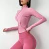 Spring & Autumn Nude Zipper Yoga Jacket: Slimming Women's Fitness & Cycling Sportswear