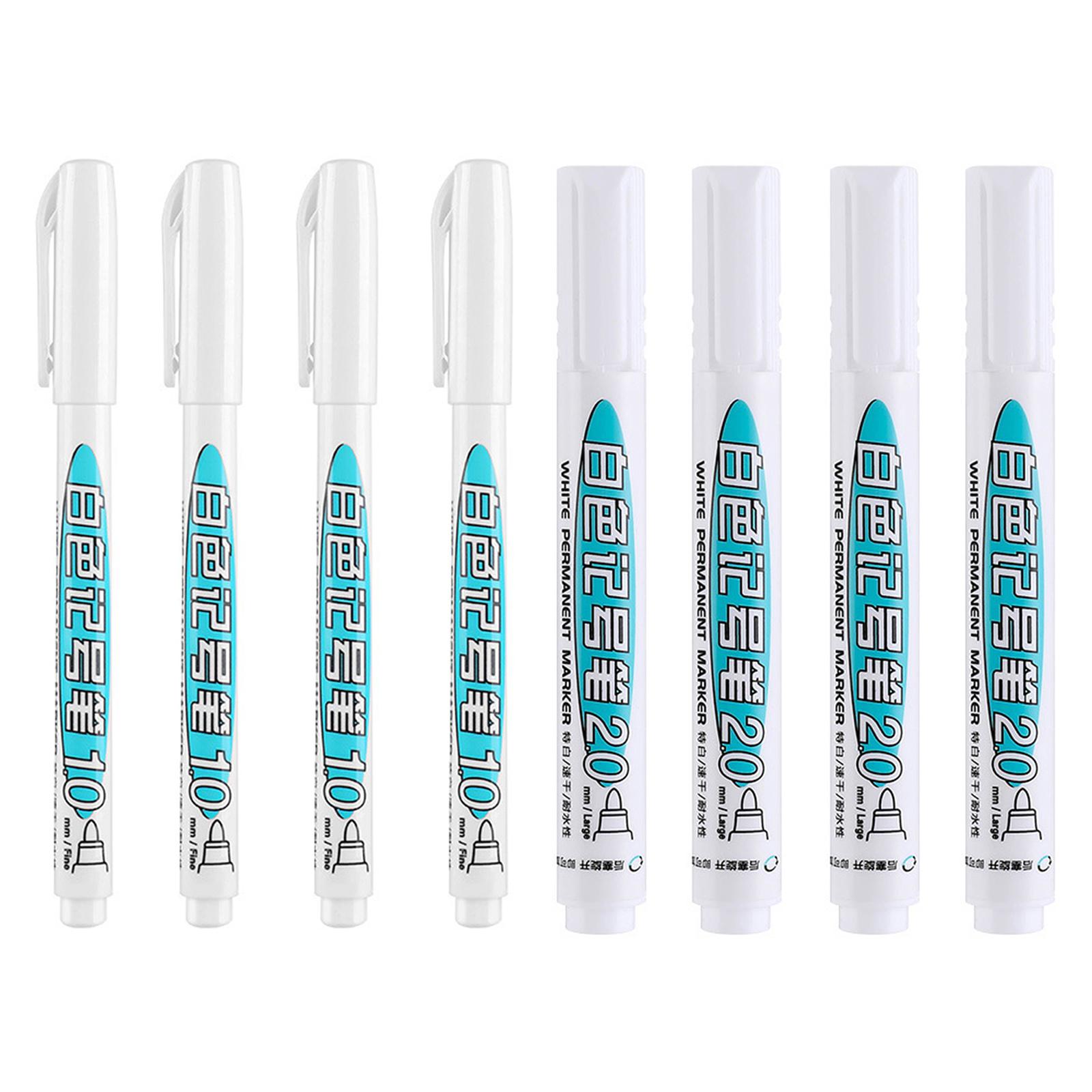 

4Pcs Oily White Marker Pen 1/2mm Oily White Graffiti Pens School Office Supplies