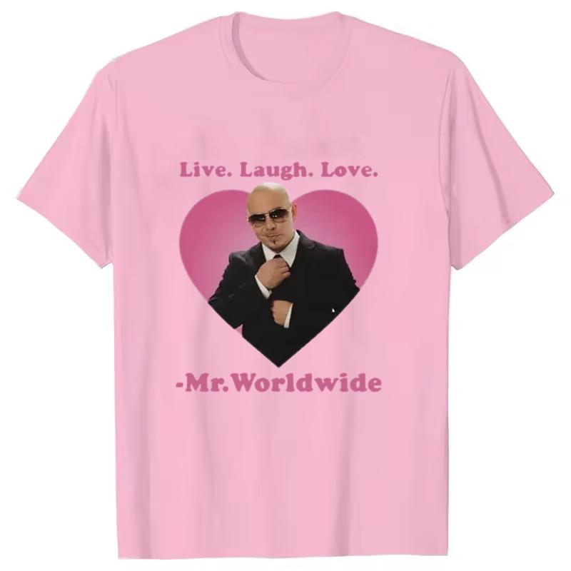 Vivi Ridi Ama Sig.. T-shirt Grafica Pitbull da tutto il mondo per Donna Uomo Hip Hop Moda Retro T-shirt Unisex Estiva a Maniche Corte