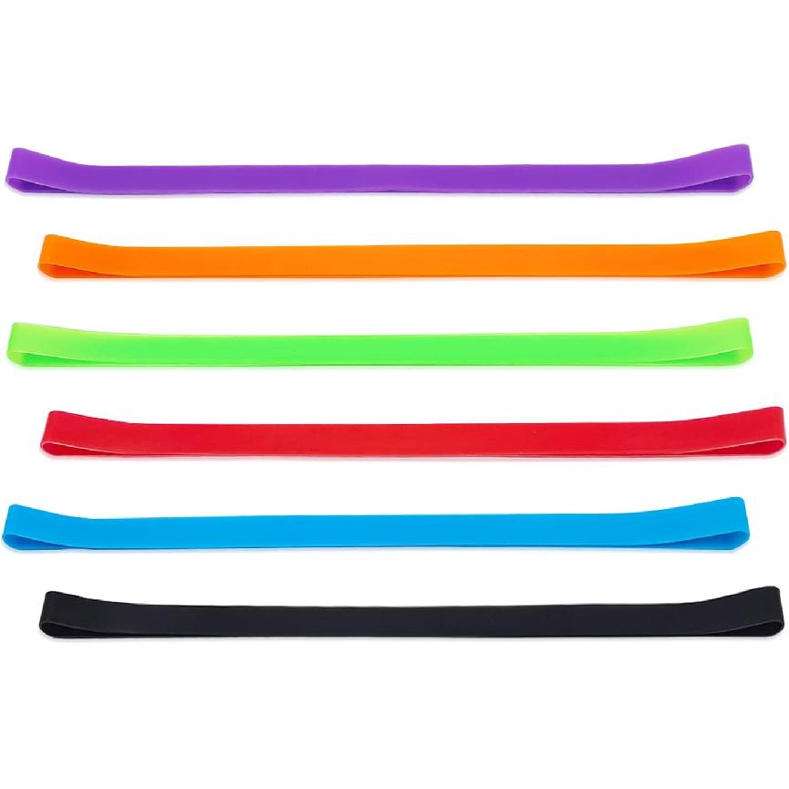 6 Pack Towel Bands for Beach Chair, Windproof Rubber Beach Towel Clips Bands, Stretchable Colorful Chair Silicone Holder for Swimming Pool Cruise (6