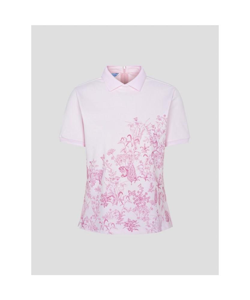 BEANPOLE GOLF [Daria Song] Women'S Patterned Collared Short Sleeve T-Shirt - Light Pink
