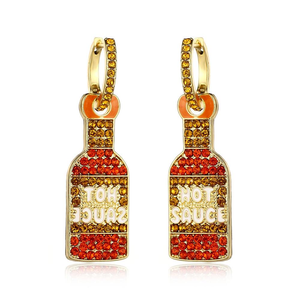 Stylish Gold Plated Geometric Pearl Studs Unique Metal Earrings For Women