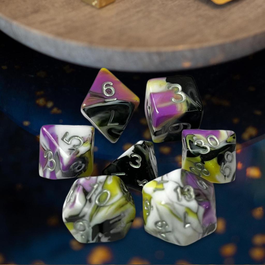 7 Piece RPG Dice Set Polyhedral 4 Color for Role Playing Game Cafe