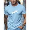 Male Cheetah Pattern Summer Casual Round Neck Short T-shirt