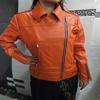 Noora Womens Lambskin Orange Leather Jacket | Stylish Motorcycle Biker Rider Jacket | Slim Fit Winter Party Jacket | Best Gift for Her