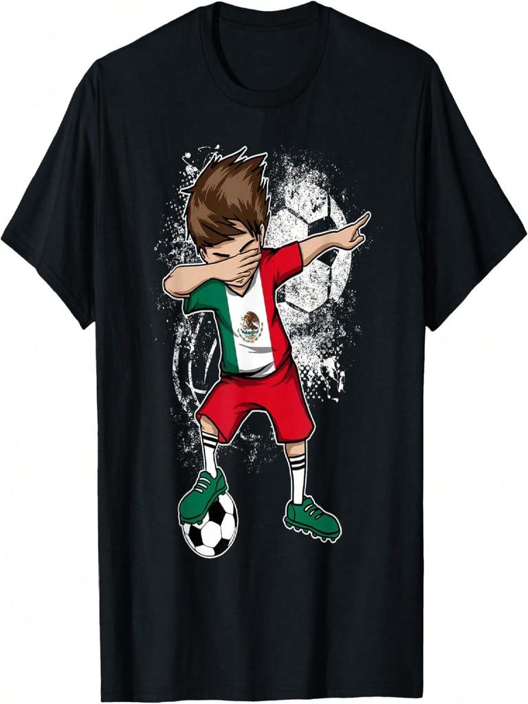 Dabbing Boy Mexico Soccer Shirt Jersey Mexican Football Tee T-Shirt