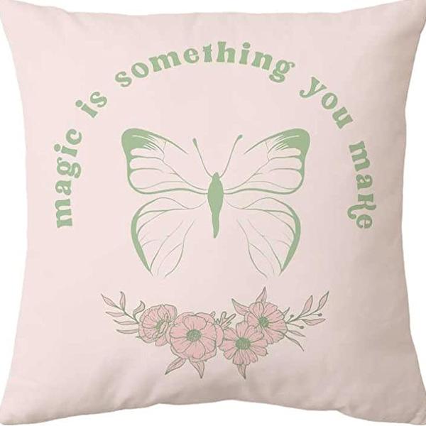 Modern Ins Style Pink Girl's Heart Pillow Case Nordic Linen Cushion Sofa Bedside Pillow