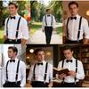 Unisex Y Back Suspenders 3 Clips Adjustable Elastic Braces for Adult Kids