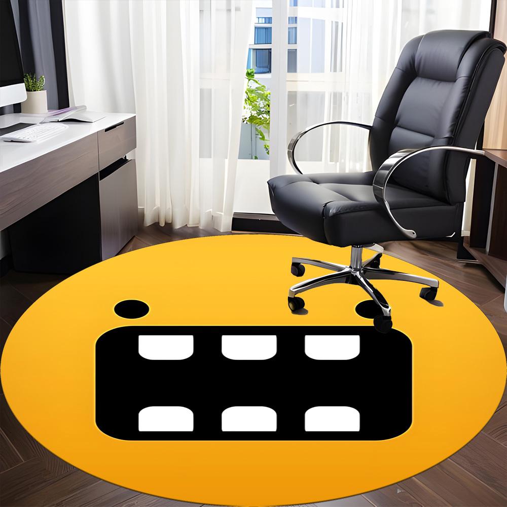 1pc Funny Teeth Office Round Area Rug, Under Office Chairs Bedroom Living Room Home Decor, Room Deco