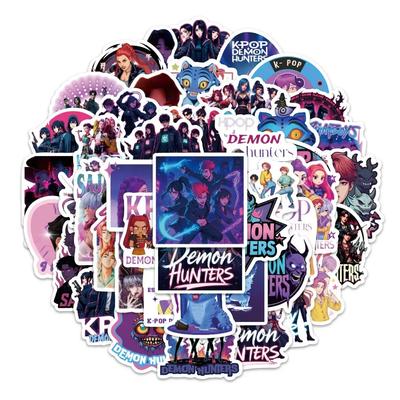 50pcs New KPop Demon Hunters Movie Stickers Cool Graffiti Waterproof Decals Children's Toys DIY Scooter Diary Scrapbook