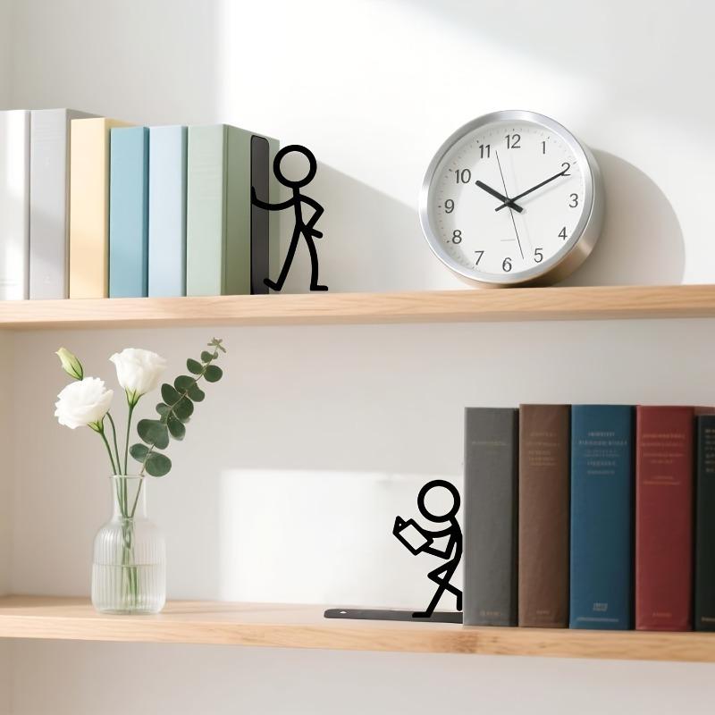 Buchstützen für Regale Metall Abstrakte Kunst Rutschfest Strapazierfähig Buchstützen Regal Dekoration für Zuhause Schlafzimmer Wohnzimmer Arbeitszimmer Büro