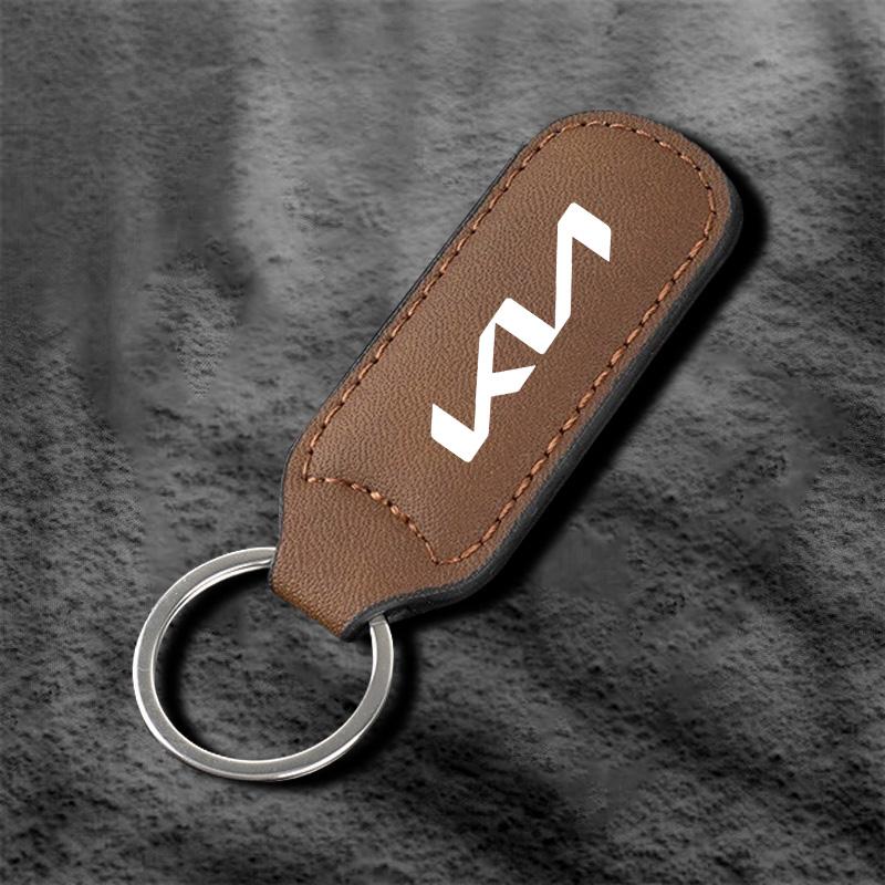 ISFR5 Leather Car Keychain Keyring Anti-Loss Key Holder Gift For Kia KN Sportage Morning Ceed Picanto Rio ProCeed Niro Accessories