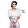 Soft Cloak Rabbit Fur Bow Scarves Faux Fur Bride Shoulder Fake Collar Plush Bowknot Shawl  Daily