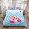 New Cartoon Cute Star Kirby Duvet Cover Merry Christmas Bedding Set Queen King Full Size for Holiday Bedroom Teens Women Gift