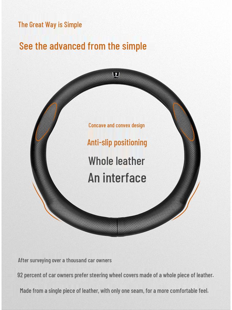 Genuine Leather Luxgen Steering Wheel Cover - Universal Fit for U6, Big 7, S5, U5, 7MPV, Na 5, Rui 3 Models