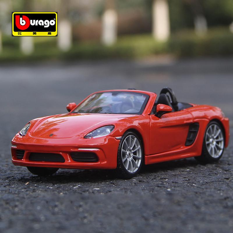 AABKO1 Bburago 1:24 Porsche 718 Boxster Supercar Leichtmetallauto Druckgussmodelle & Spielzeugfahrzeuge Automodell Miniatur-Maßstabsmodellauto Für Kinder