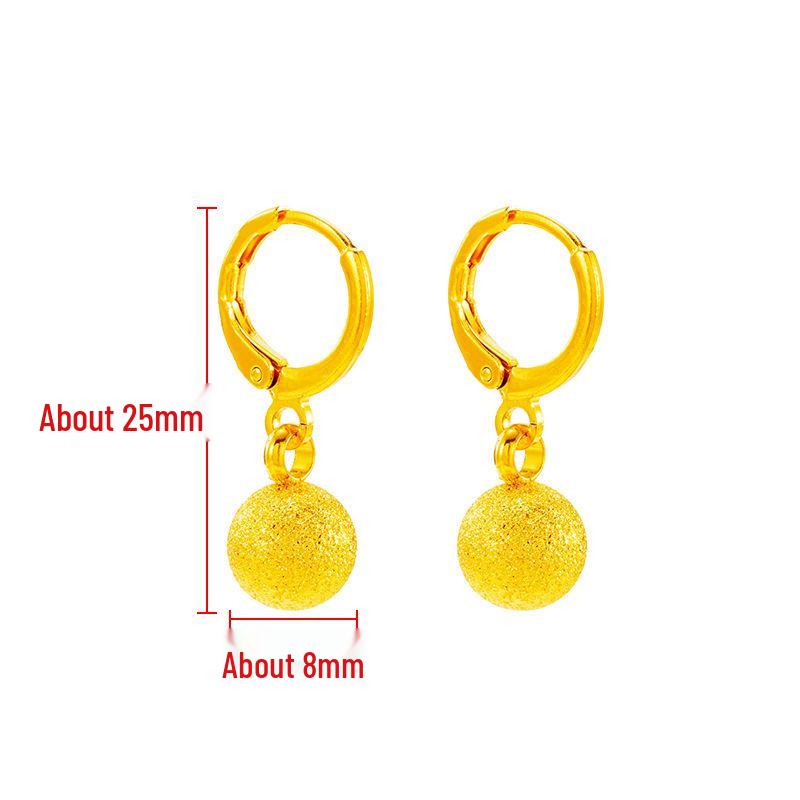 Cercei imitație aur nisipiu de înaltă calitate: Design cu ciucuri de lungă durată pentru femei, Accesorii din cupru transfrontaliere