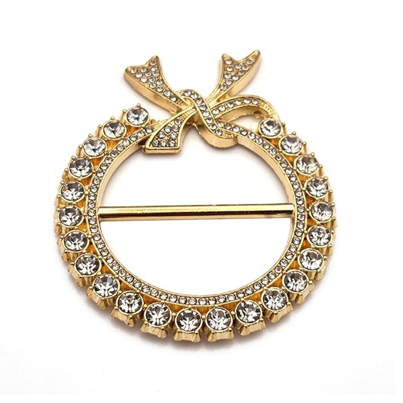 Silk Scarf Ring Clip T-Shirt Tie Wrap Holder Brooch Women Scarves Clasp Waist Buckle Fashion Metal Ring for Shirt Clothing Decor