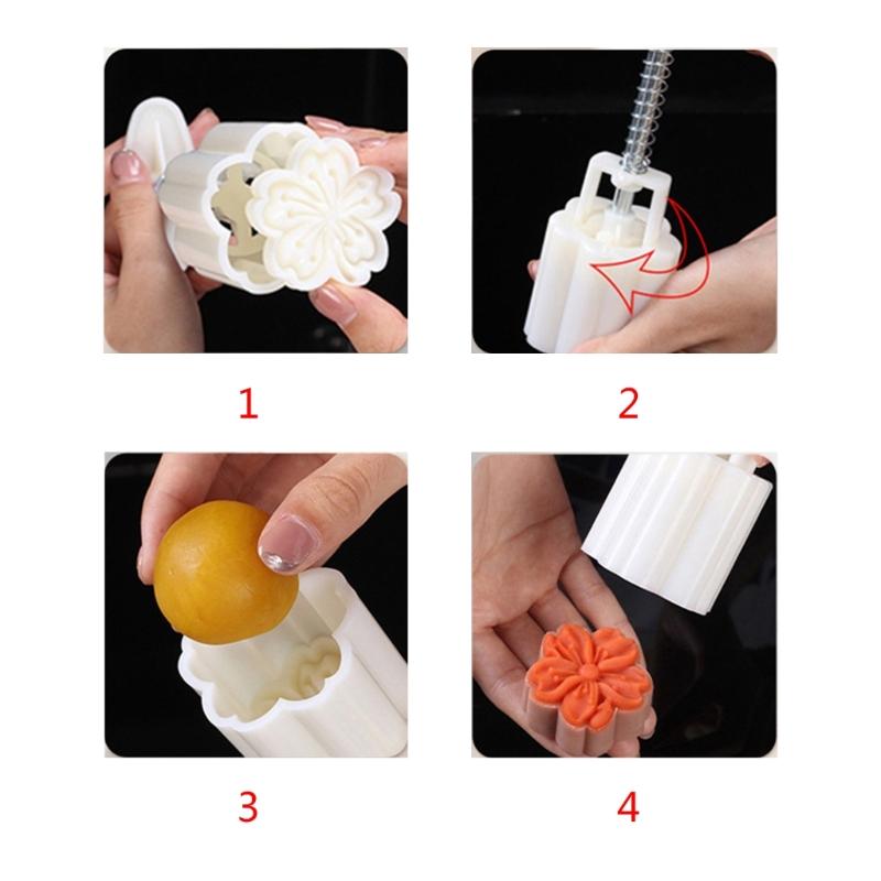 Lovely Penguins Moon Cake Mold Set Cake Model Printed with Embossed Baking Tool