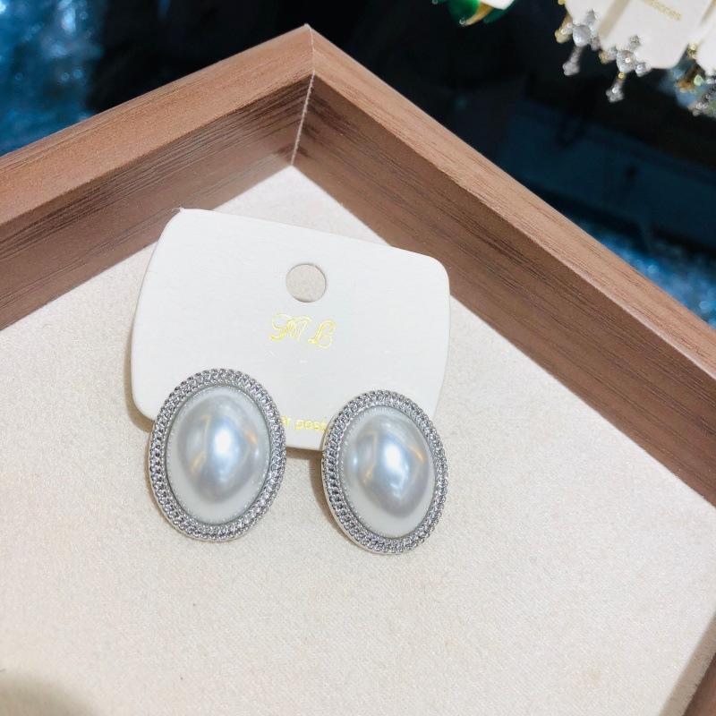 Имитация жемчуга циркон ретро элегантные нерегулярные овальные квадратные полые серьги для женщин вечерние осенне-зимние украшения