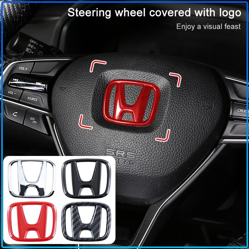 1pc ABS Car Steering Wheel Center Emblem Sticker For Honda Civci CRV Accord Mugen Prelude FIT City CRZ CRX Jazz D-series B-series H