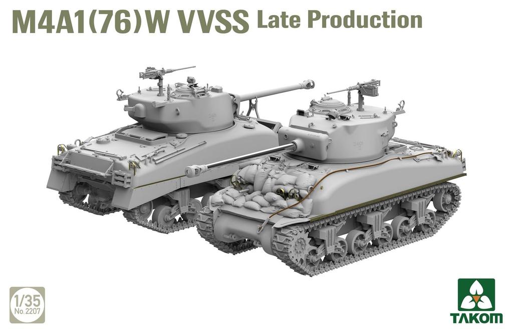 Takom 1/35 M4A1(76)W VVSS Spätes Modell Plastikmodell TKO2207 (Panzer)