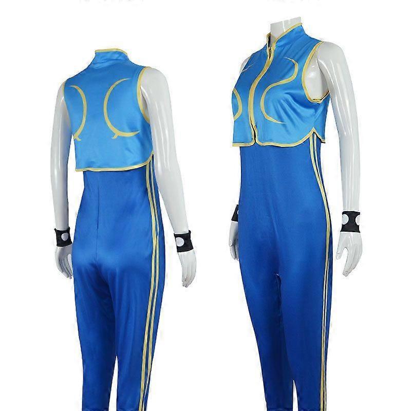Street Fighte 6 Chun-Li Cosplay Costumes Jumpsuit Bodysuit Party Fancy Dress for Womens
