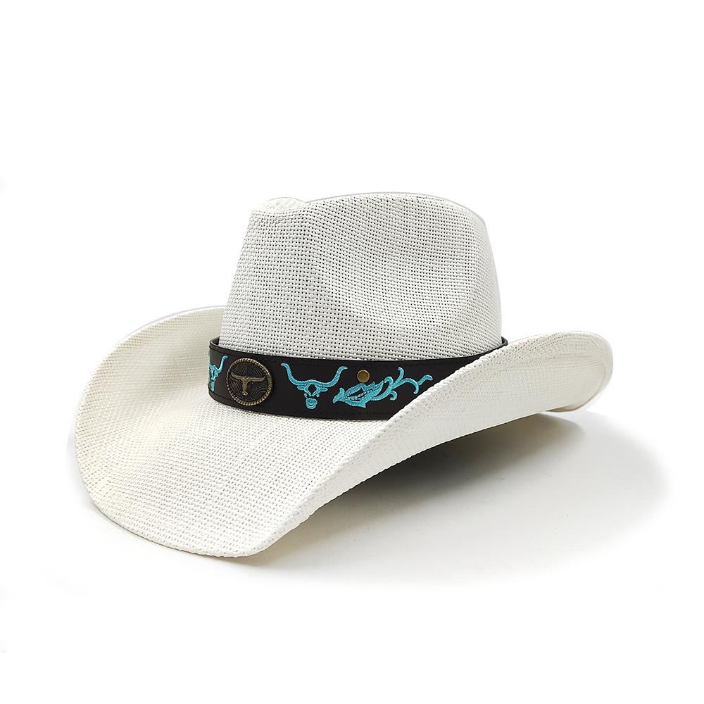 2024 Summer Straw Cowboy Hat Women's Fashion Cowgirl Straw Hat Pink Hat Men's Western Cowboy Hat Summer Travel Visor Hat