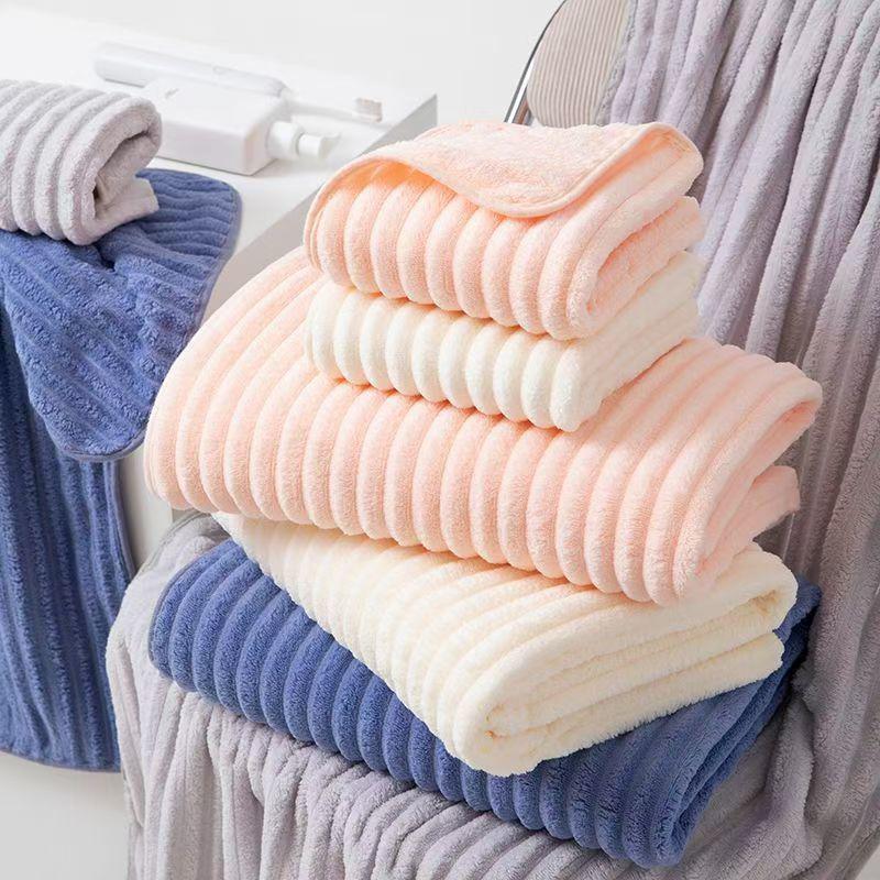 thin version Increase coral fleece bath towel, soft and quick absorbent bath towel, quick drying sports travel beach towel