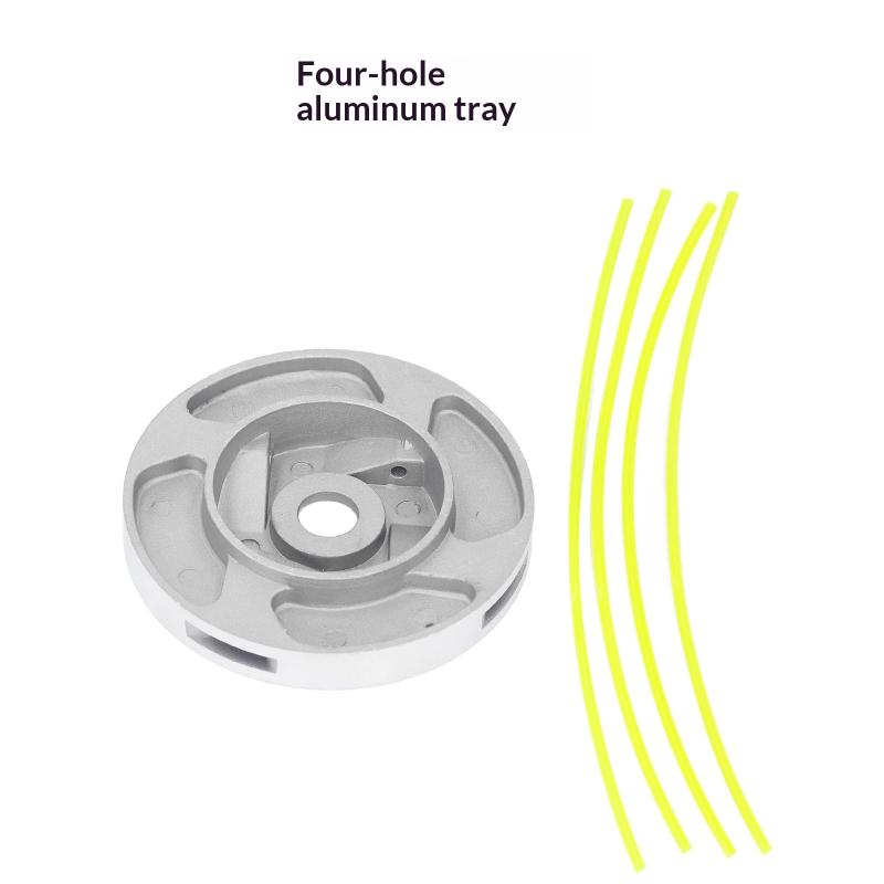 

Universal Mower Aluminum Grass Trimmer Head Brush Cutter Head With 4 Nylon Lines For Brush Cutter Strimmer Replacement