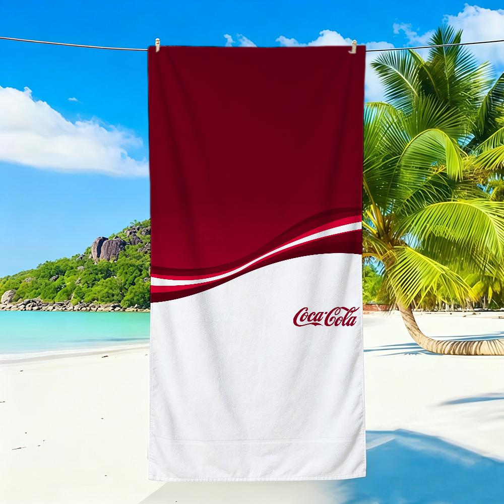 C-Coca C-Cola Fashion Logo Towel Sports Quick Dry Travel Camping Sandproof Soft Light Large Beach Towel