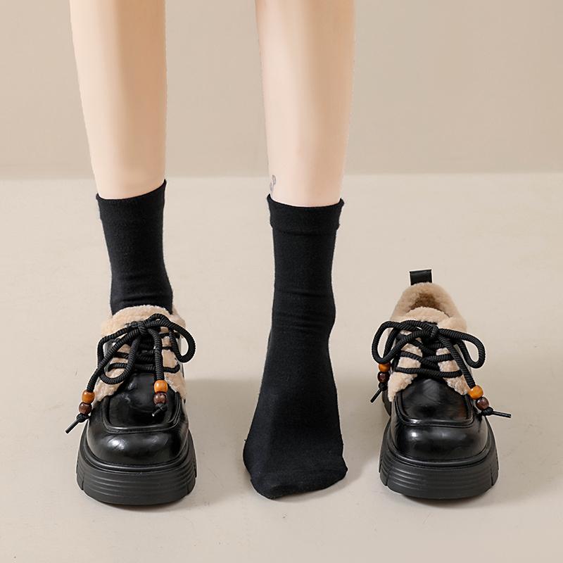 TUINANLE Winter Women's Furry Loafer Shoes, Warm Plush Lined Slip-on Flat Boots, Casual Fur Ankle Booties