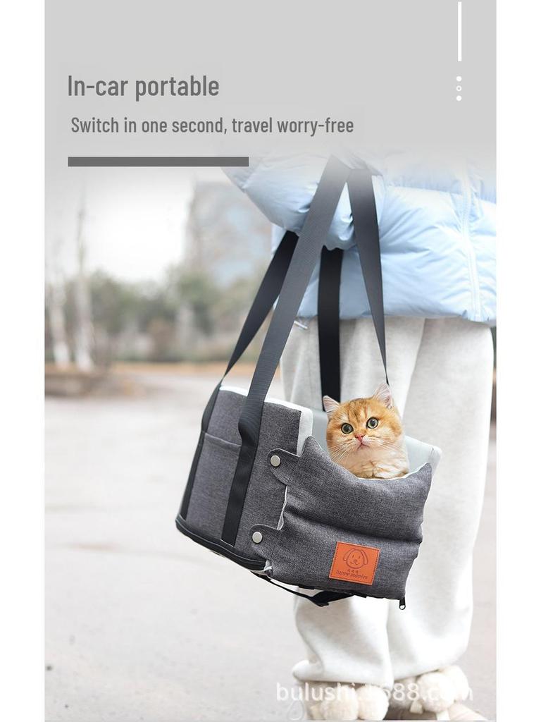 Cat Car Safety Seat Cushion & Portable Pet Bed, Easy-to-Clean, Detachable