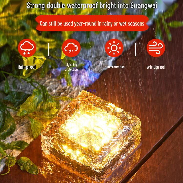 Wasserdichte Solar-Eiswürfel-Leuchte für Außenbereich, Villa und Gartendekoration