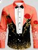 Western Style Geometric Pattern Long Sleeve Button-Up Shirt for Men