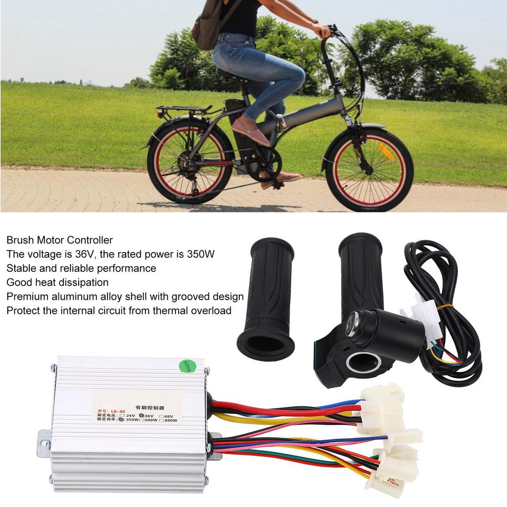 36V 800W Brush Speed Motor Set Controller Electric Bike Thumb Throttle Handlebar Conversion Controller Kit