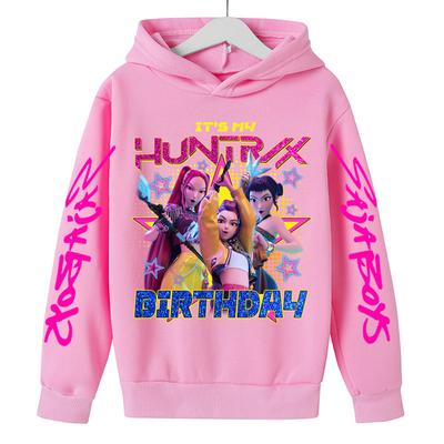 2026 KPop Demon Hunter Cartoon Girls Boy Hooded Sweatshirt Warm Children's Korean Wave Fashion Casual Tops Casual Girls Clothing