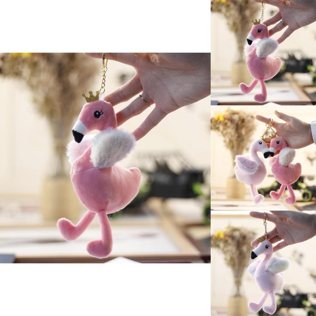 Adorable Mini Flamingo Plush Toy Soft Pink Stuffed Animal Keychain Accessory