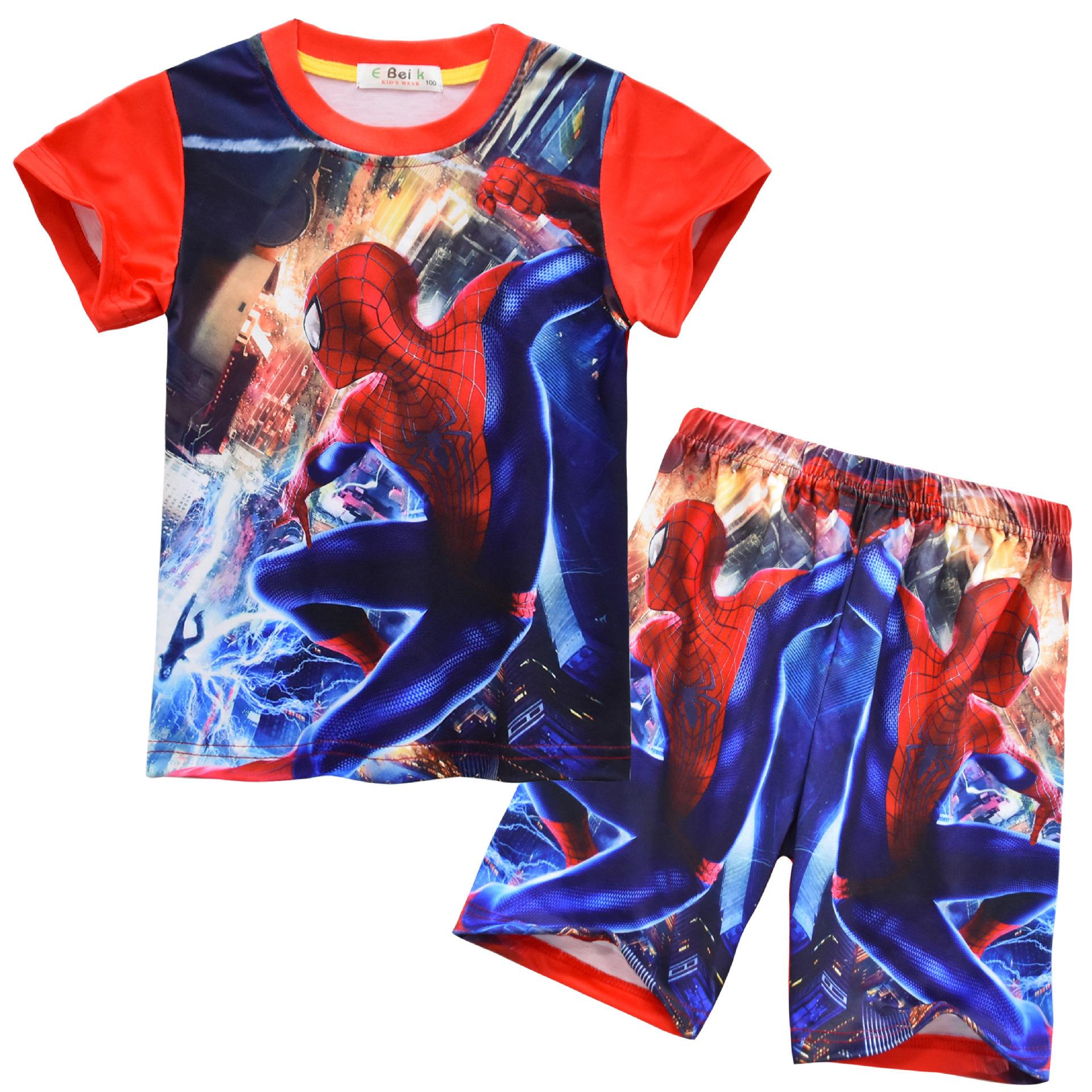 Cartoon Digital Printing, Children S Suit, Children S Short-Sleeved Loungewear Suit 9078 110