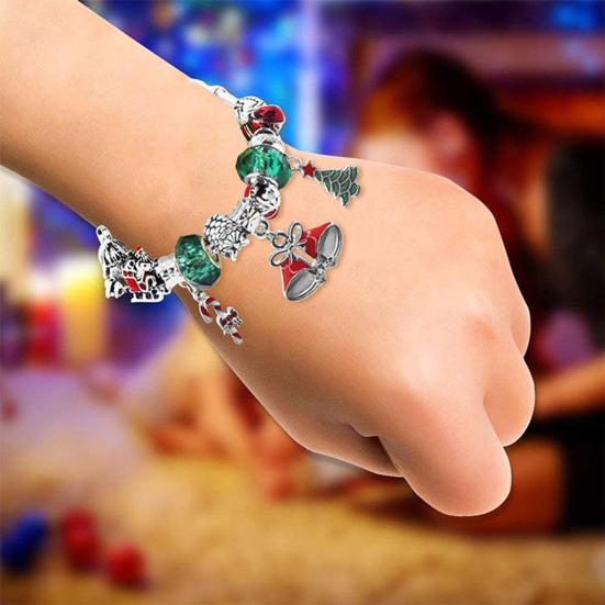 2025 Christmas Advent Calendar Bracelet Set 24 Day Countdown Jewelry Box with Santa Reindeer Tree Charms Surprise Xmas Gift