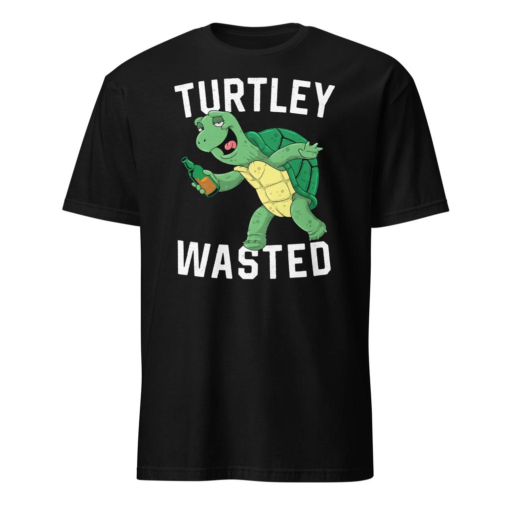 Turtle Shirt Turtley Wasted Funny Partying Drinking Turtle T-Shirt Size S-3XL