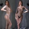 Plus Size Women Hollow Fishnet One-piece Stocking Open Net Lingerie Sexy See-through Lingerie