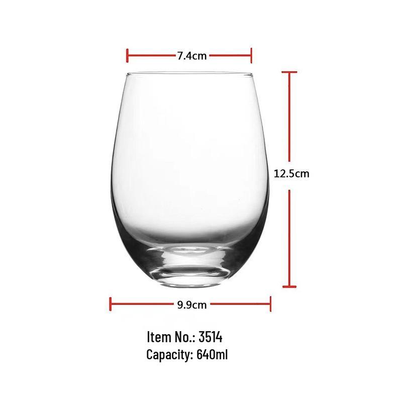 Gold-Plated Iridescent Egg-Shaped Glass Cup for Water or Juice