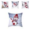Vibrant 18" Christmas Cushion Cover With Adorable Snowman Santa Claus Design For Home Aesthetics