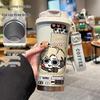 316 Stainless Steel Insulated Cup with Shan Hai Jing, Sanrio, Stitch, and Pikachu Patterns, Straw Included.