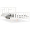 VidaXL Bed Frames with Headboard White Small Double Solid Wood 3193112