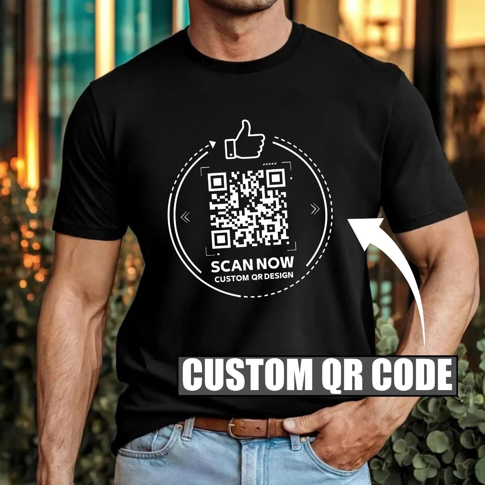 Personalised QR Code Scan Me T-Shirt Custom Interactive Social Media Link Top 3XL